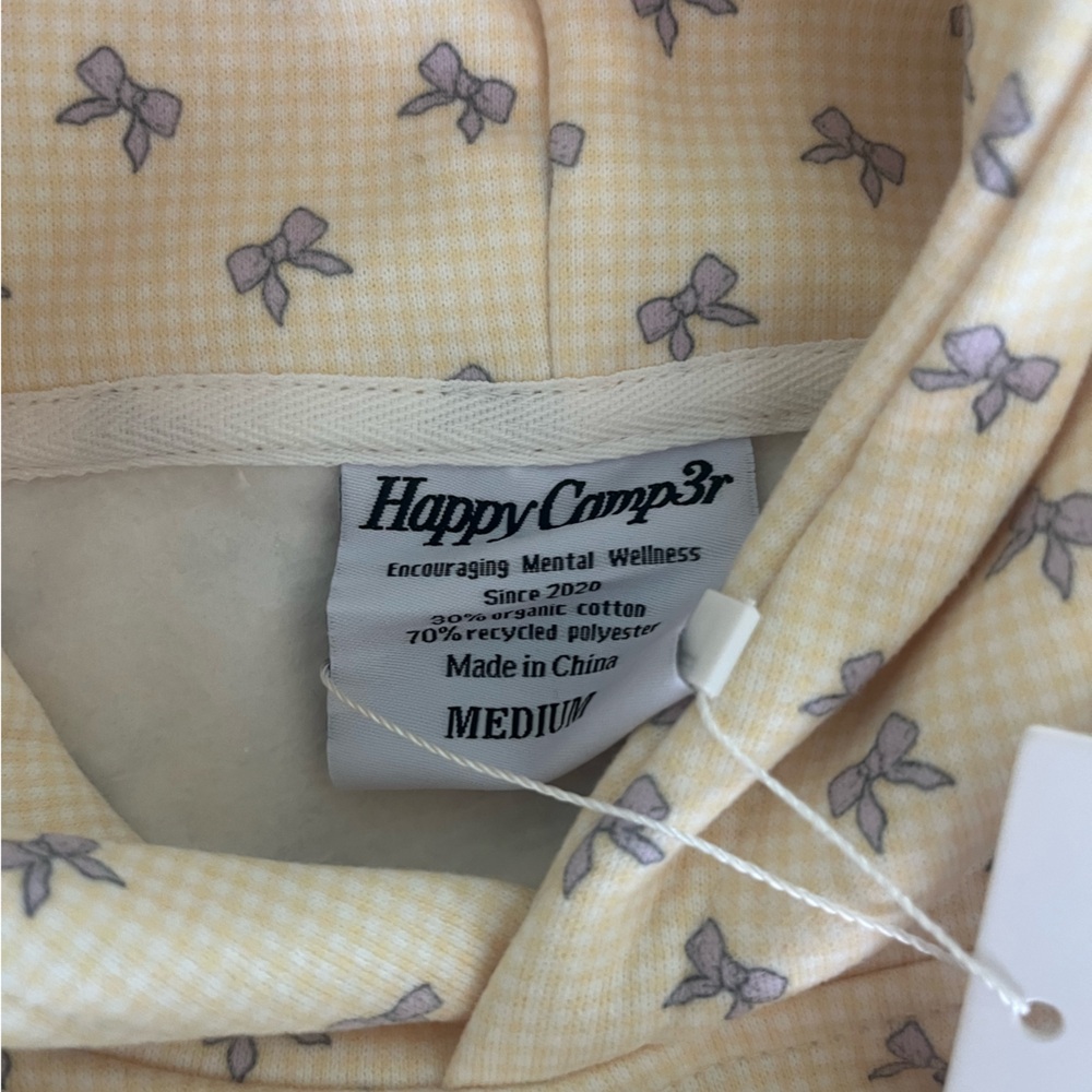 the happy camper yellow gingham lavender bows sweat set - Picture 5 of 6